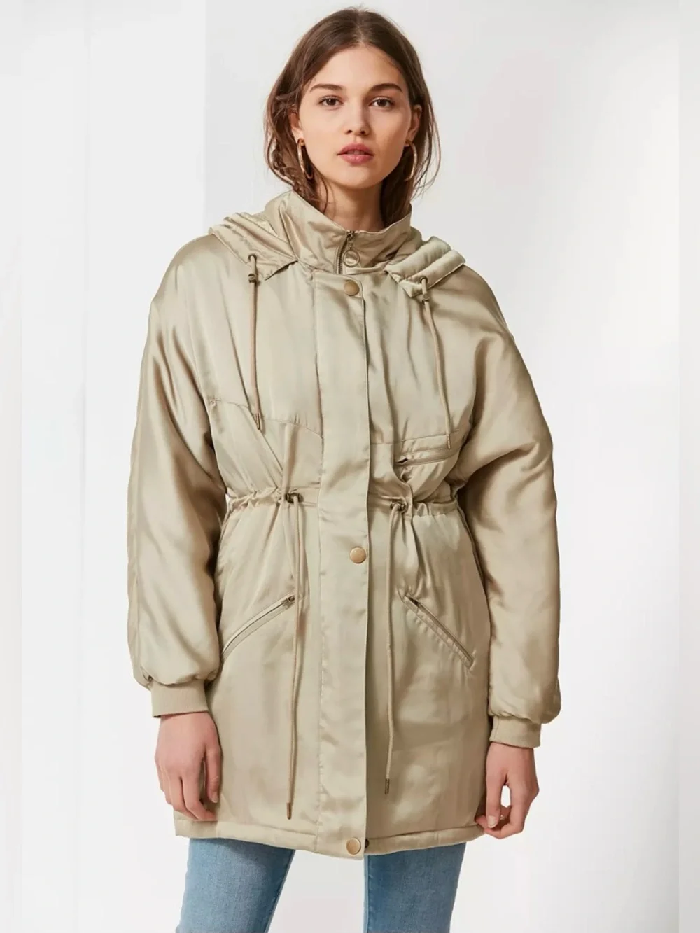 Urban Outfitters Mirabelle Satin Parka